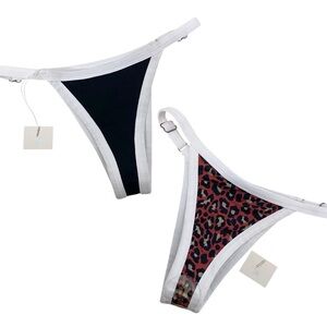 Maaji Black Leopard Reversible Bikini Bottom